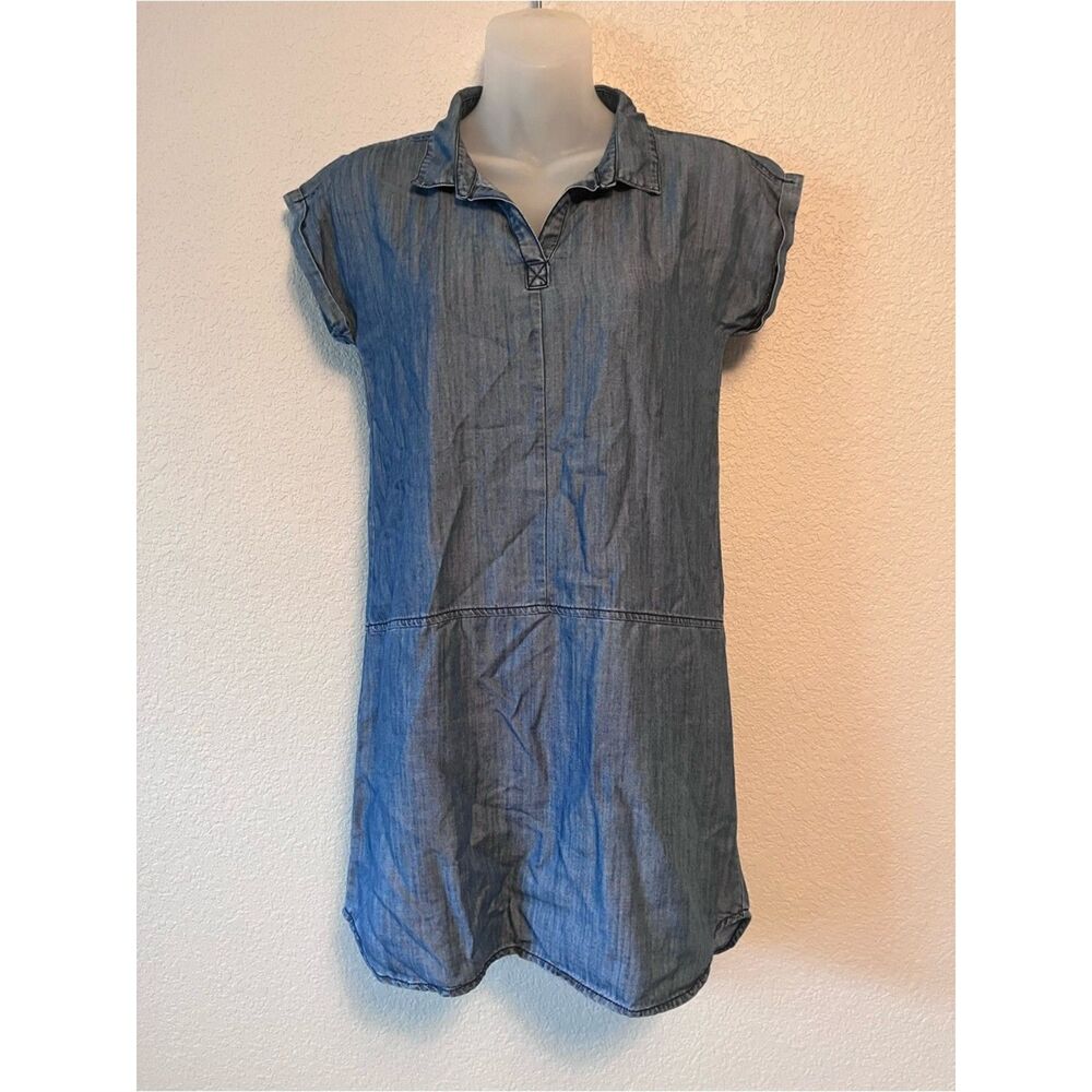 Chambray drop waist casual Blue dress girls L or women’s XS refined classic